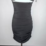 Olivaceous Black Bodycon Ruched Halter Cutout Short Mini Dress Small NWOT LBD Photo 2