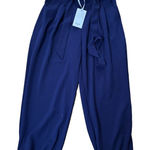 Grace Karin Women's Grace Karin Casual Self Tie Bow-Knot Ankle Length Pants Med NWT Blue Photo 0