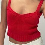 ZARA KNIT CROP TOP BRALETTE RED SIZE S NEW Photo 0