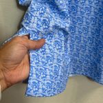 Jude Connally Kristen Stretch Knit Mandarin Collar Sleeveless Shift Dress Sz XS Blue Photo 9