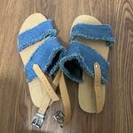 Rebecca Minkoff NEW Light Blue Denim & Natural Vachetta Emery Sandals 7 US $110 Photo 5