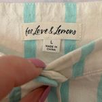 For Love & Lemons Janelle Blue White Striped Linen Mini Skirt Women size Large Photo 1