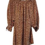 Paisley Vine Boho Tie Sleeve Midi Dress Animal Print Brown‎ Size Large Brown Photo 4