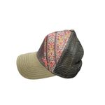 prAna Patterned Trucker Hat Olive Green Brown Mesh Back Adjustable Cap Photo 3