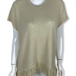 Michael Stars  Knit Poncho Fringe XS Boho Lightweight Layering Top Photo 0