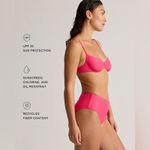 Quince NWOT Women's Italian Demi Bikini Top Hibiscus Pink Size Small Photo 2
