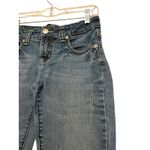 Cowgirl Up Embroidered Low Rise Bootcut Jeans Size 4/28 Blue Leather Rhinestone Photo 4