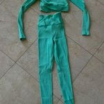 Year Of Ours Teal Ribbed Leggings Top Set Sz XS/S Photo 0