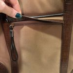 Stylish Brown Shoulder Bag with Leather Trim and Comfortable Handles nwot Photo 3