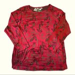 Slinky Brand  long sleeve top red black gray medium Photo 0