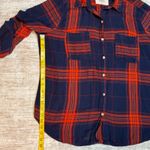 Mossimo Women’s XL Boyfriend Fit Red Blue Button Down Flannel Long Sleeve Shirt Photo 4