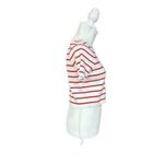 Callahan Lucy Red & White Stripe Turtleneck Short Sleeve Cropped Sweater Size XS Red Photo 1