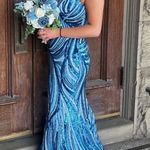 Portia and Scarlett Sequin Embellished Blue Mermaid Gown Dress Gown Size 8 Photo 0