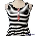 Hem & Thread  small women’s black white striped knit dress sleeveless scoop neck Photo 9