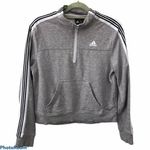 Adidas  Gray Cropped Quarter Zip Pullover Classic Photo 0