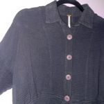 Free People XS Long Sleeve Top Black Gauze Muslin Cotton Photo 1
