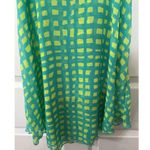 NWT Maria and Carol’s Blue/Lime Green Geometric Print Racerback Tank Dress, L Size L Photo 2