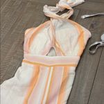 Amanda Uprichard Christie Striped Pastel Metallic Cut Out Jumpsuit NEW XS Photo 3