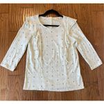 Fat Face Uk white ruffled front 3/4 sleeve blouse 4 Photo 7