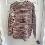 Old Navy Chunky Knit Mock Neck Sweater Marled Burgundy Cream Oversized Cozy Medium Photo 10