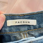 PacSun  High Rise Straight Distressed Light Wash Raw Hem Jeans Womens 24 90s Photo 6