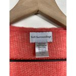 Soft Surroundings  Cardigan Sweater L/XL Open Knit Mohair Wool Blend‎ Coral Pink Photo 2