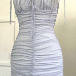 Cotton Candy LA Light Blue Ruched Drawstring Tie Shoulder Bodycon Mini Dress S Photo 0
