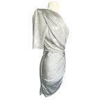 Alice + Olivia NWT  Women’s Delora Silver Metallic Ruched Mini Dress Photo 6