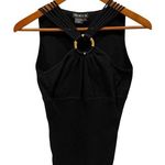 Y2K black ribbed sexy strappy o ring color sleeveless sweater Tracy M Brown Size L Photo 0