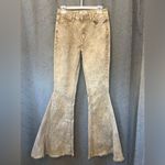 Flared Tan Denim Jeans Size M Photo 3