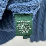 Ralph Lauren Lauren  Blue Cotton Cable Knit Ribbed Sweater Top Sz Medium Monogram Photo 4