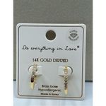 Do Everything In Love NWT 14K gold dipped CZ  hoops Photo 2