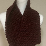 Handmade Chunky Knit Burgundy Scarf Photo 0