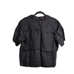 Everlane NWT  Black Linen Short Sleeve Notch Shirt Pockets Button Up Shirt M Photo 2