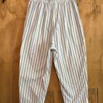 Cabin creek Vintage 80s  Cropped White Blue Striped Pants‎ Sz M 100% Cotton Photo 2