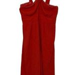Maeve Orange Textured Jumper 2P Womens Wide Leg Halter Sleeveless Boho Twist Photo 0