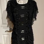 Twelve By Twelve NWOT Los Angeles Rave Ground Goth Dark Lolita Lace Cutouts all over Tunic Mini Fit Bodice Whimsygoth Vintage Y2k Coquette Coastal  Photo 0