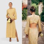 The Wolf Gang NEW Marrakesh Cut Out Dress in Citrus Swirl Size Medium Resort Yellow Photo 1