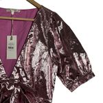 Love Shack Fancy  Pink Metallic Gabriella Lame Puff Sleeve Bow Mini Dress Size L Photo 4