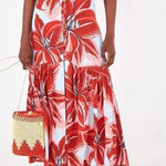 Farm Rio Farm Rio Azalea Maxi Skirt Floral Blue Red Pink Size Small Photo 0