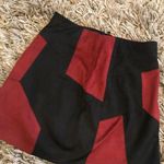 ZARA red and black suede mini skirt Photo 0