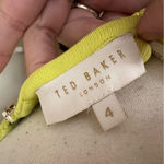 Ted Baker Balieey Pleated Mini Dress In Lime Green Size 4 / Large Photo 3