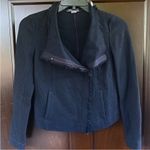 Vince  Frayed Edge Knit Moto Jacket Top Dark
Navy Size Small Photo 3