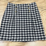 Talbots Black & White Houndstooth Pencil Skirt Wool Blend Sz 8 Preppy Regency Photo 0