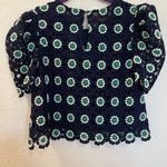 English Factory NWT  Navy Short Sleeve Flower Embroidery Blouse Photo 4