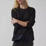 Athleta  Gallery 2.0 Tunic Layered Look Crewneck Knit Top Black Size Small S Photo 1