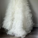 Maggie Sottero Couture Elegant White Strapless Wedding Dress Ball Gown Sz 8 Photo 10