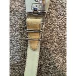 Dame Genuine Snakeskin Women's Yellow Belt Deco Gold Silver Hook Buckle Brown Photo 4