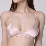 Triangle Bralette Soft Cup Wireless Bra NWOT Pink Photo 0