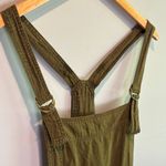 Free People  Green Linen Blend Expedition Shortalls - size Medium Photo 4